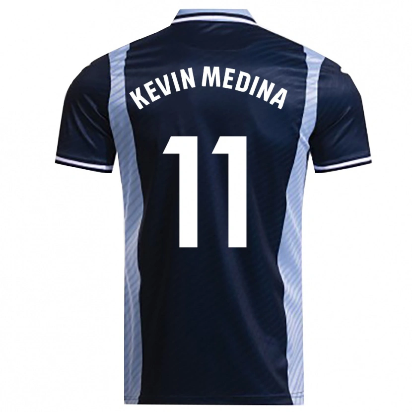 Danxen Kinderen Kevin Medina #11 Marineblauw Hemelsblauw Uitshirt Uittenue 2025/26 T-Shirt België