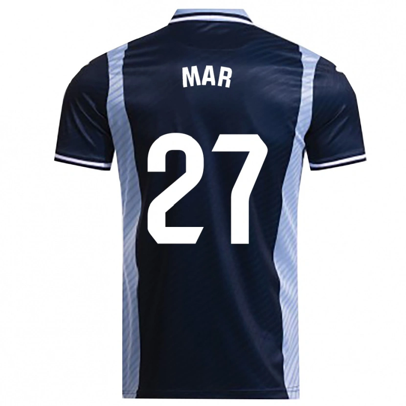 Danxen Kinderen Mar Gómez Orzaez #27 Marineblauw Hemelsblauw Uitshirt Uittenue 2025/26 T-Shirt België