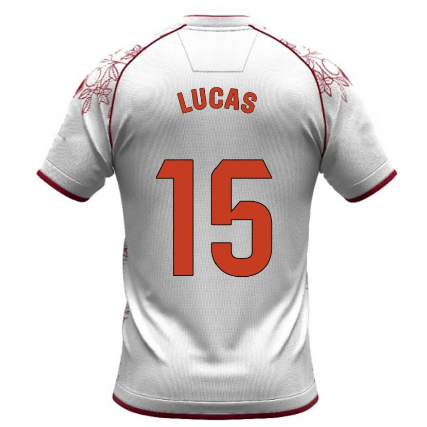 Danxen Kinderen Lucas Alcázar #15 Wit Bordeau Uitshirt Uittenue 2025/26 T-Shirt België