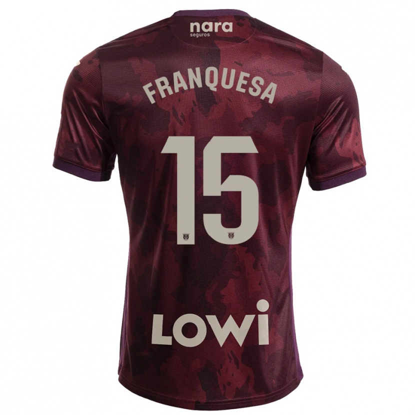 Danxen Kinderen Enric Franquesa #15 Bordeaux Wit Uitshirt Uittenue 2025/26 T-Shirt België