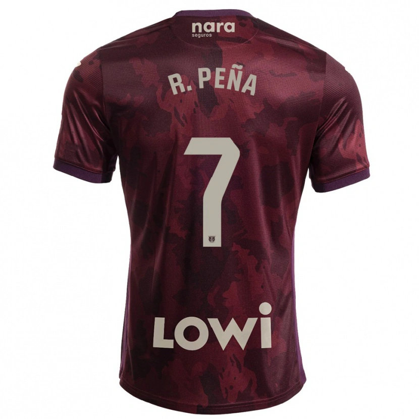 Danxen Kinderen Rubén Peña #7 Bordeaux Wit Uitshirt Uittenue 2025/26 T-Shirt België