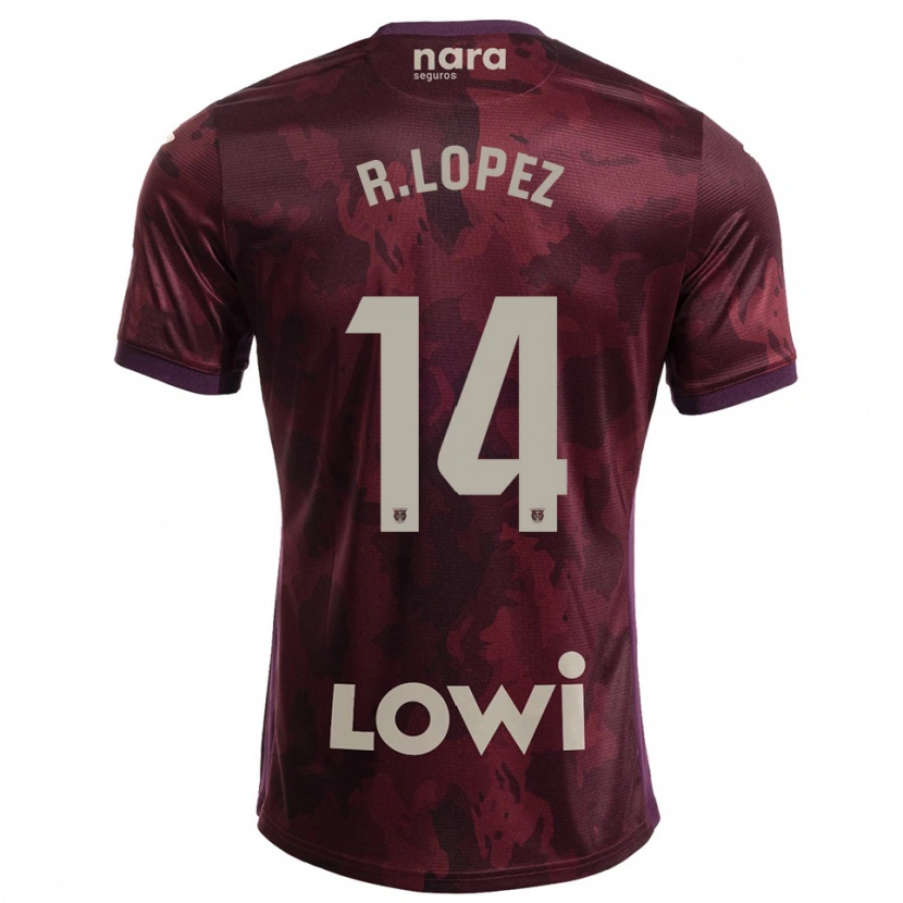 Danxen Kinderen Roberto López #14 Bordeaux Wit Uitshirt Uittenue 2025/26 T-Shirt België