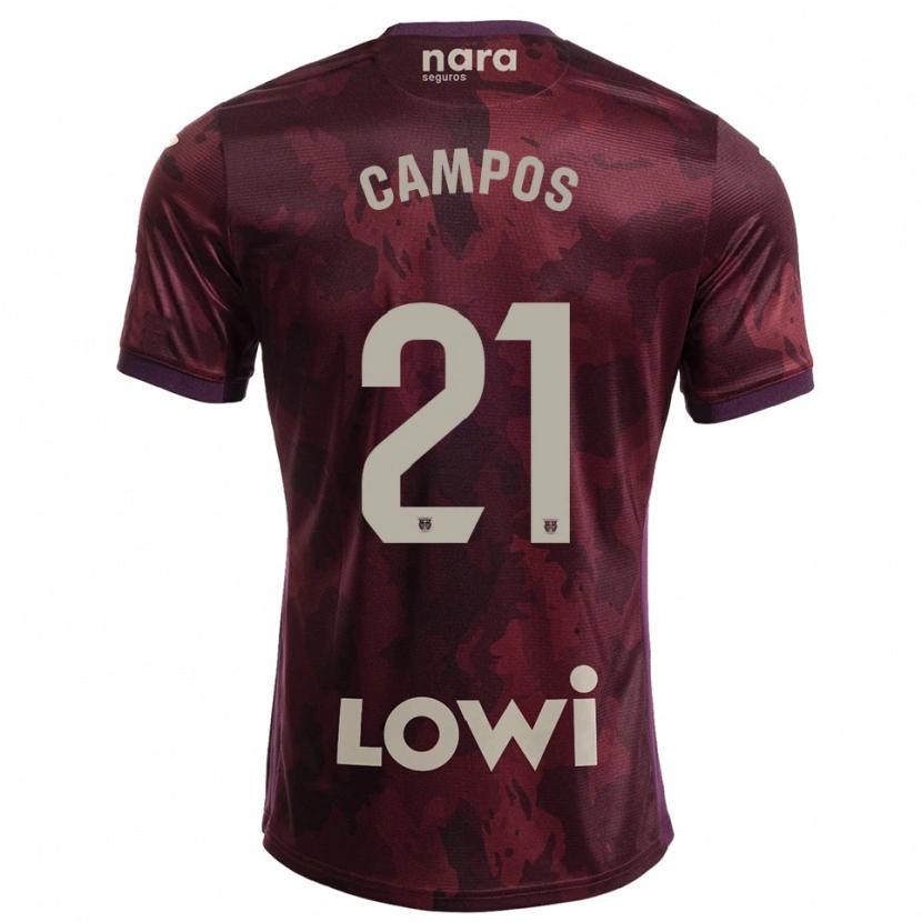 Danxen Kinderen Andrés Campos #21 Bordeaux Wit Uitshirt Uittenue 2025/26 T-Shirt België