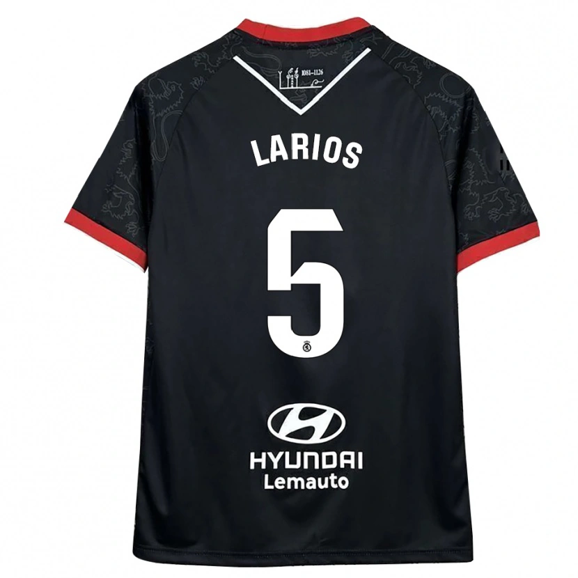 Danxen Kinderen Juan Larios #5 Zwart Rood Uitshirt Uittenue 2025/26 T-Shirt België