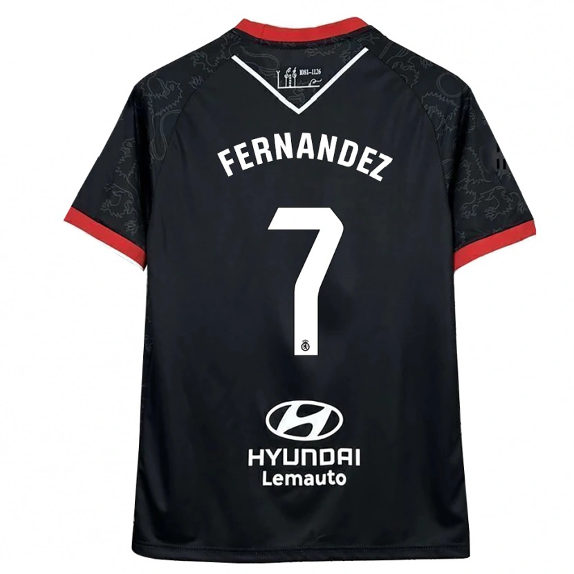 Danxen Kinderen Diego Fernández #7 Zwart Rood Uitshirt Uittenue 2025/26 T-Shirt België
