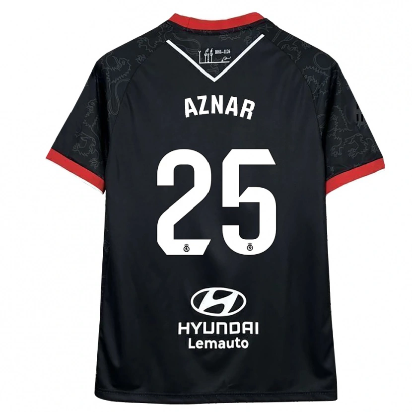 Danxen Kinderen Mario Aznar #25 Zwart Rood Uitshirt Uittenue 2025/26 T-Shirt België