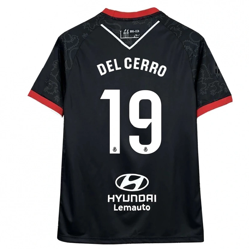 Danxen Kinderen Dani Del Cerro #19 Zwart Rood Uitshirt Uittenue 2025/26 T-Shirt België