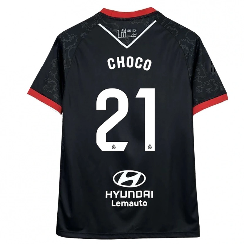 Danxen Kinderen Álvaro Choco #21 Zwart Rood Uitshirt Uittenue 2025/26 T-Shirt België