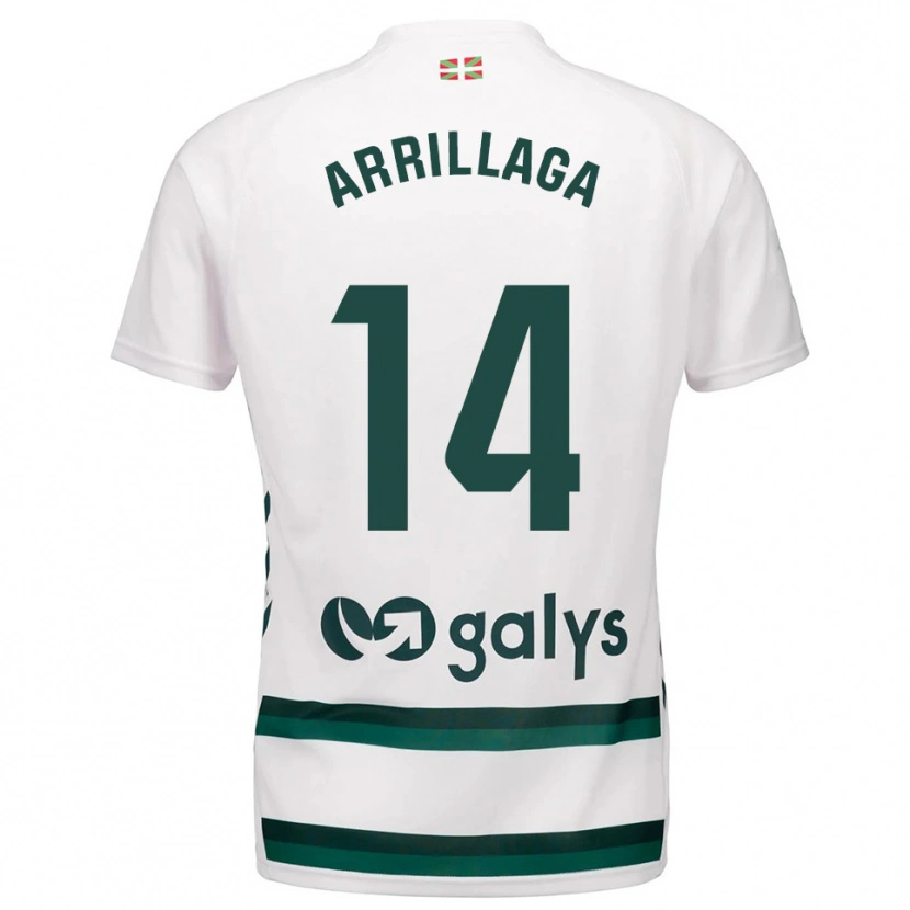 Danxen Kinderen Hodei Arrillaga #14 Wit Groen Uitshirt Uittenue 2025/26 T-Shirt België