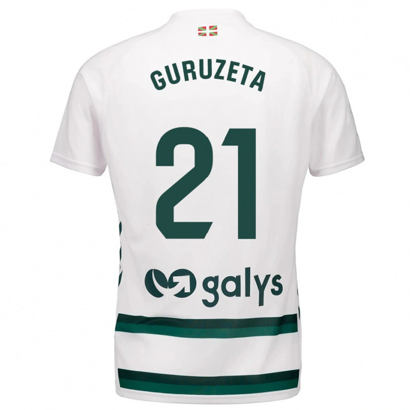 Danxen Kinderen Jon Guruzeta #21 Wit Groen Uitshirt Uittenue 2025/26 T-Shirt België