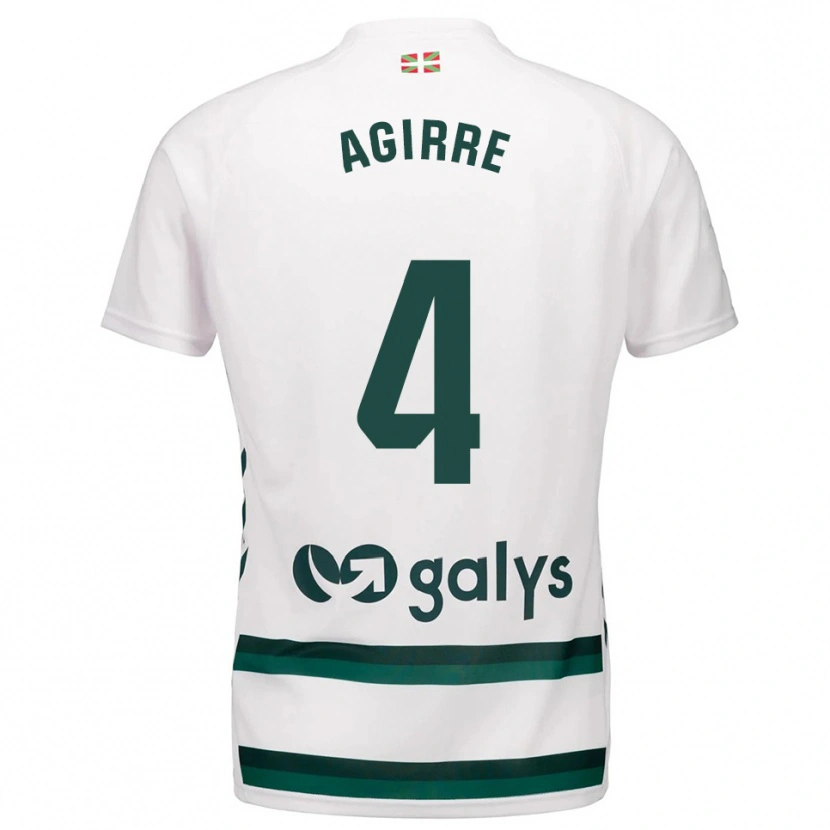 Danxen Kinderen Julen Agirre #4 Wit Groen Uitshirt Uittenue 2025/26 T-Shirt België