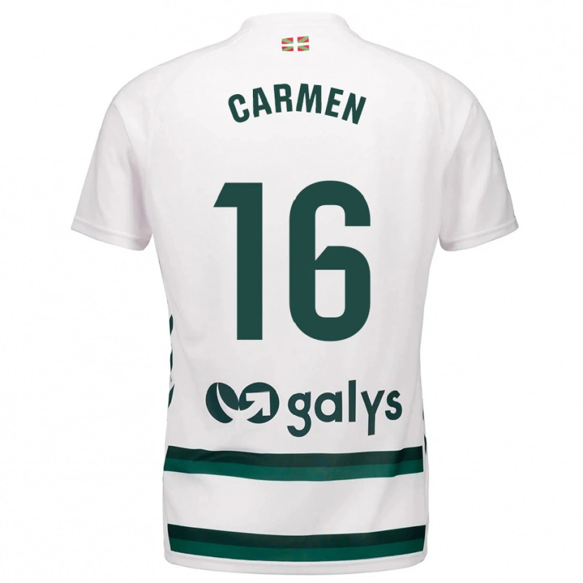 Danxen Kinderen Carmen Álvarez Sánchez #16 Wit Groen Uitshirt Uittenue 2025/26 T-Shirt België