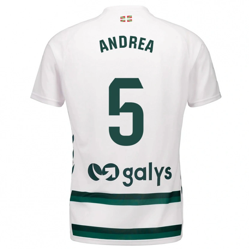 Danxen Kinderen Andrea Sierra Larrauri #5 Wit Groen Uitshirt Uittenue 2025/26 T-Shirt België