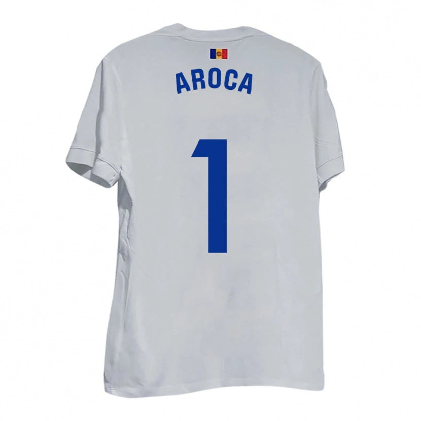 Danxen Kinderen Víctor Aroca #1 Wit Blauw Geel Uitshirt Uittenue 2025/26 T-Shirt België
