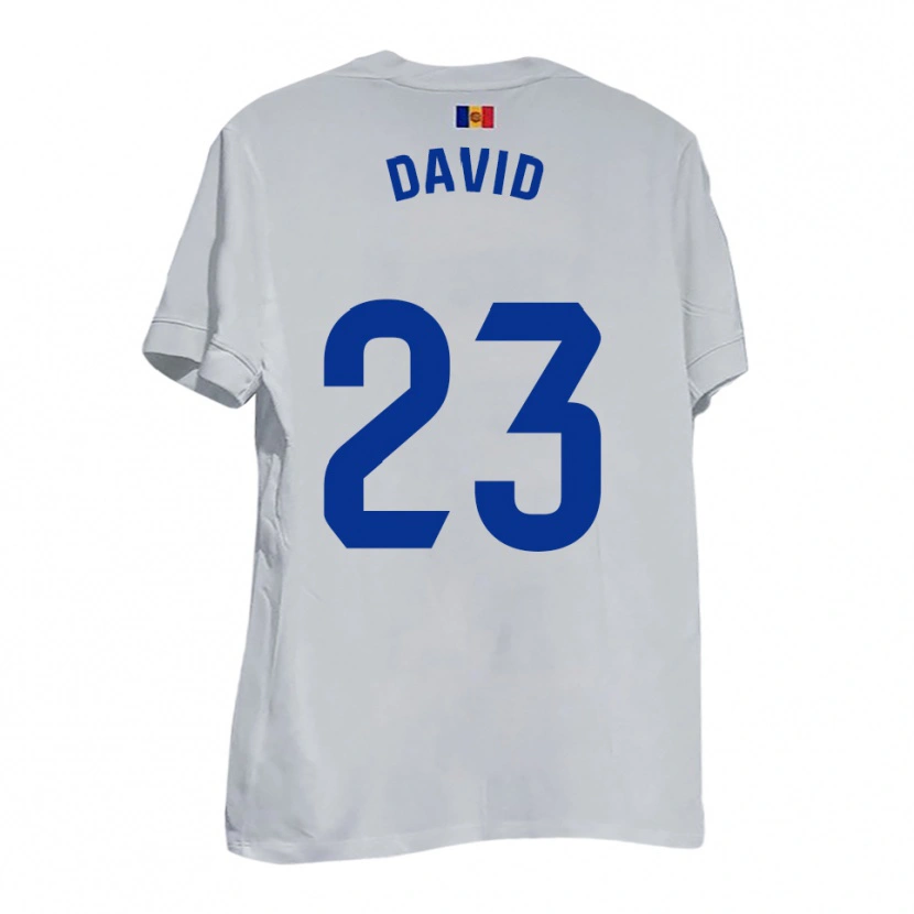 Danxen Kinderen David De La Fuente #23 Wit Blauw Geel Uitshirt Uittenue 2025/26 T-Shirt België
