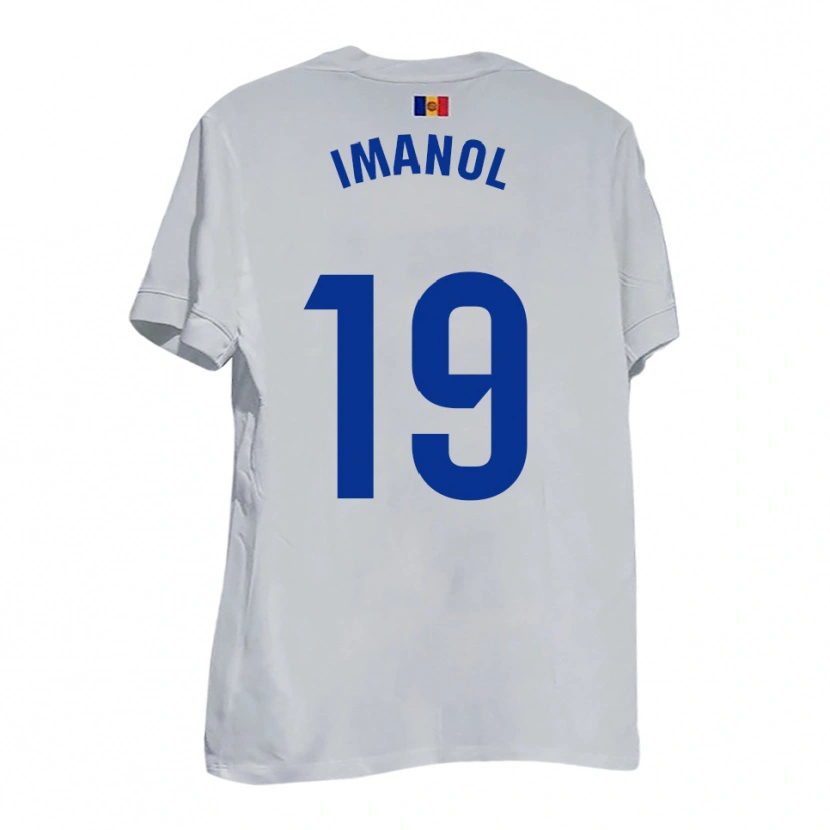 Danxen Kinderen Imanol García De Albéniz #19 Wit Blauw Geel Uitshirt Uittenue 2025/26 T-Shirt België