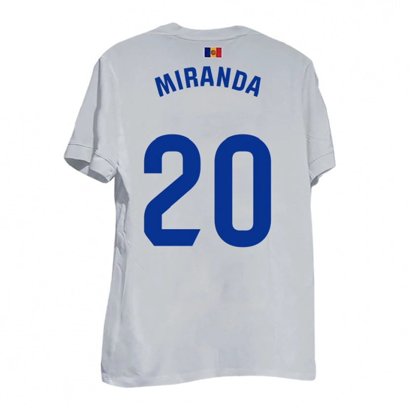 Danxen Kinderen Pau Miranda #20 Wit Blauw Geel Uitshirt Uittenue 2025/26 T-Shirt België
