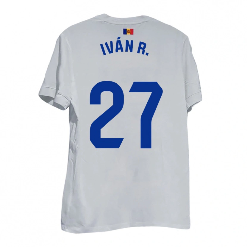 Danxen Kinderen Iván Rodríguez #27 Wit Blauw Geel Uitshirt Uittenue 2025/26 T-Shirt België
