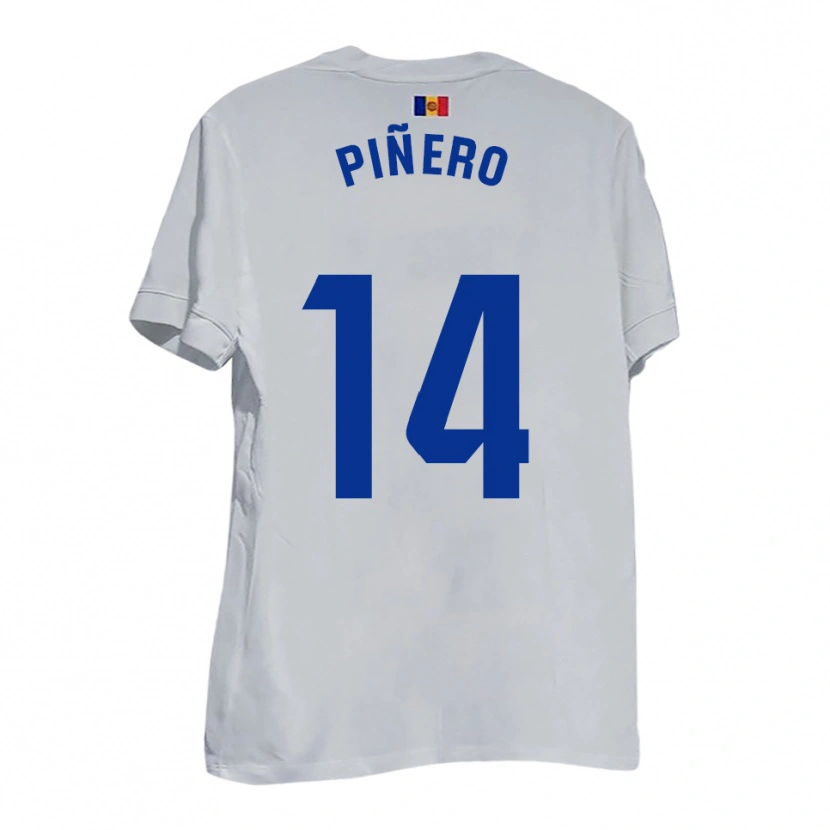 Danxen Kinderen Roger Piñero #14 Wit Blauw Geel Uitshirt Uittenue 2025/26 T-Shirt België
