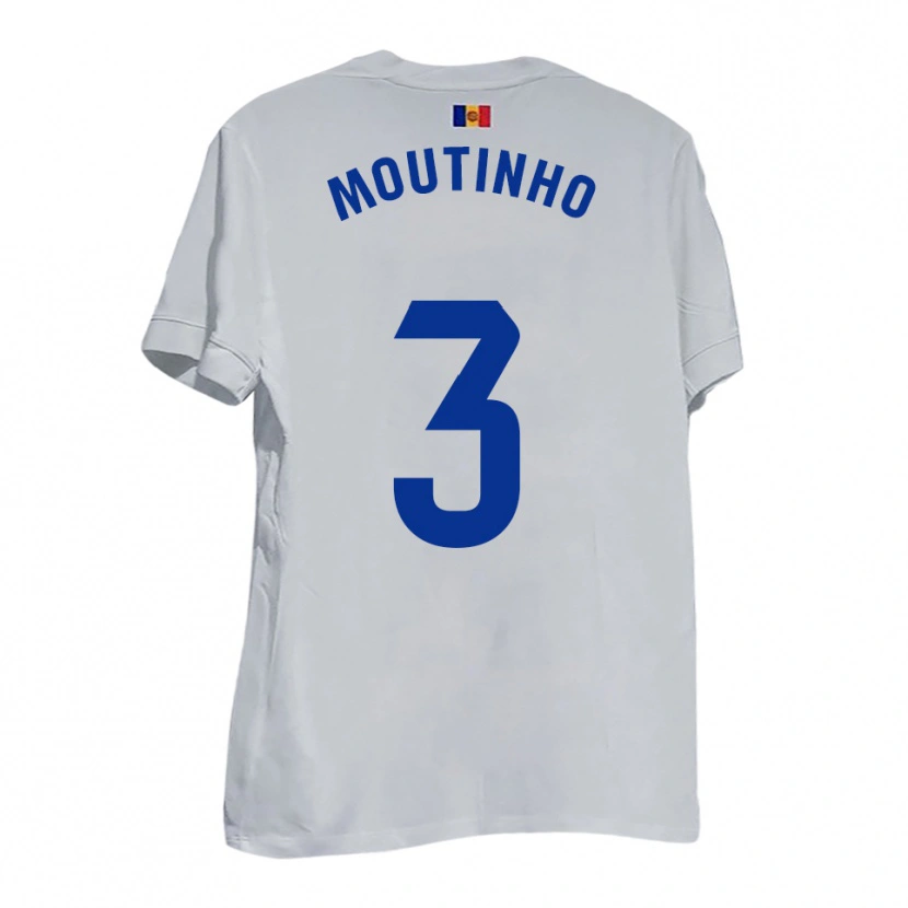 Danxen Kinderen Joel Moutinho #3 Wit Blauw Geel Uitshirt Uittenue 2025/26 T-Shirt België