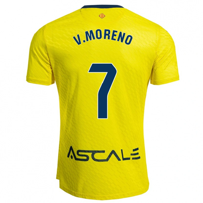 Danxen Heren Víctor Moreno #7 Geel Marineblauw Thuisshirt Thuistenue 2025/26 T-Shirt België