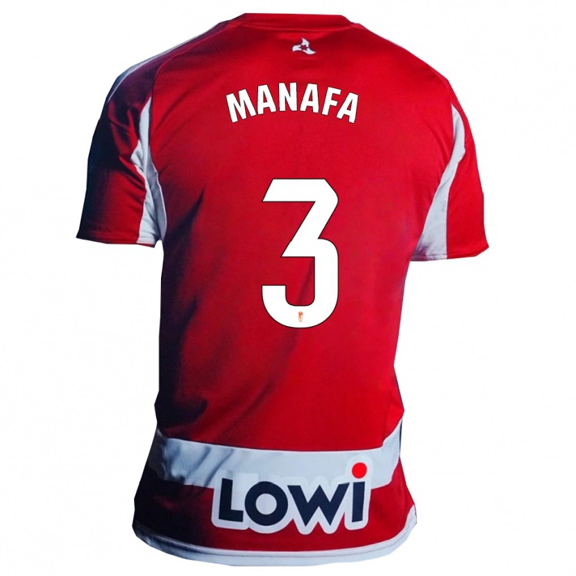 Danxen Heren Wilson Manafa #3 Rood Wit Thuisshirt Thuistenue 2025/26 T-Shirt België