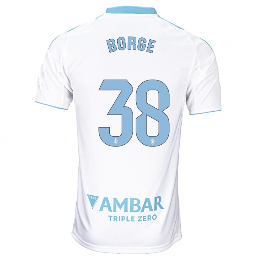 Danxen Heren Andrés Borge #38 Wit Hemelsblauw Thuisshirt Thuistenue 2025/26 T-Shirt België