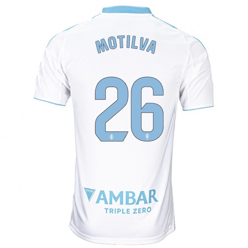 Danxen Heren Adrián Motilva #26 Wit Hemelsblauw Thuisshirt Thuistenue 2025/26 T-Shirt België