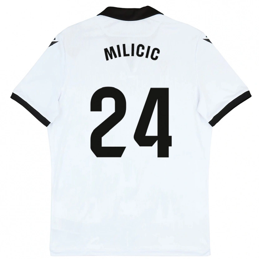 Danxen Heren Nikola Milicic #24 Wit Zwart Thuisshirt Thuistenue 2025/26 T-Shirt België