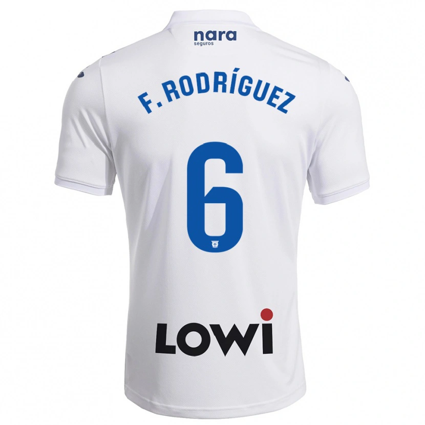 Danxen Heren Fer Rodríguez #6 Wit Marineblauw Thuisshirt Thuistenue 2025/26 T-Shirt België