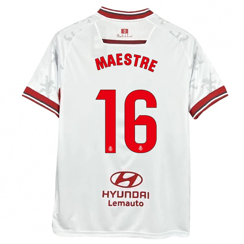 Danxen Heren Sergi Maestre #16 Wit Rood Thuisshirt Thuistenue 2025/26 T-Shirt België