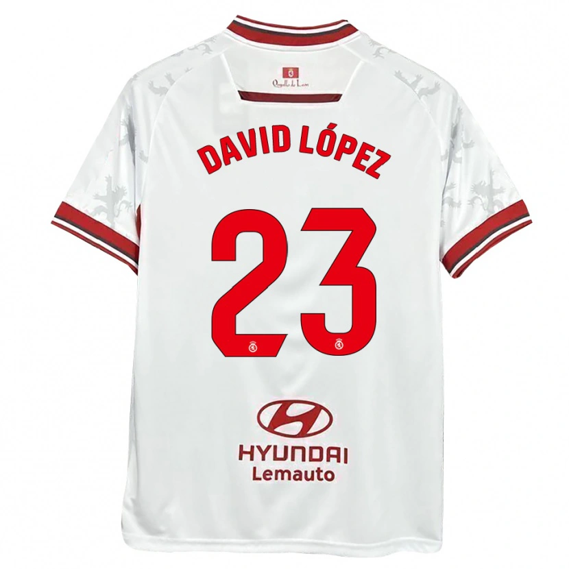 Danxen Heren David López #23 Wit Rood Thuisshirt Thuistenue 2025/26 T-Shirt België