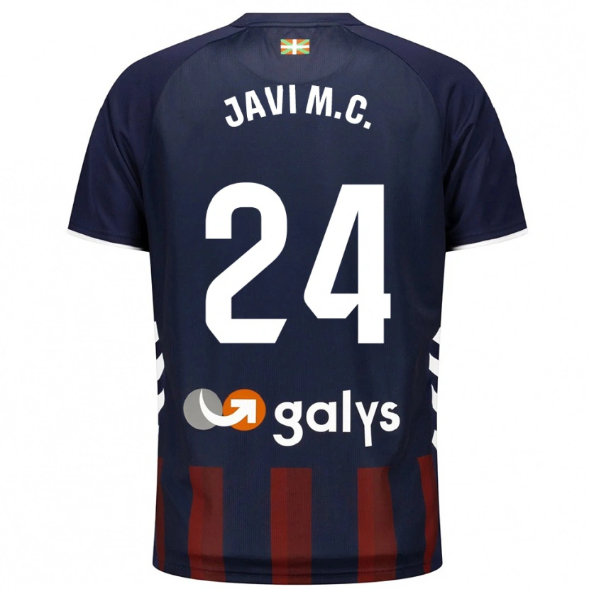 Danxen Heren Javi Martínez #24 Marineblauw Rood Thuisshirt Thuistenue 2025/26 T-Shirt België