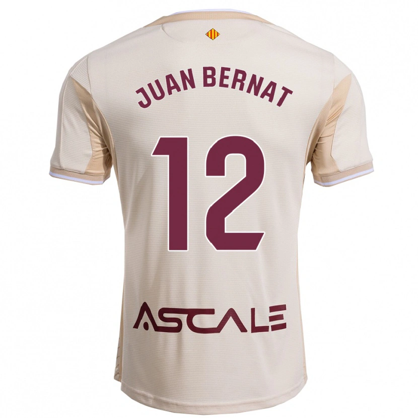 Danxen Heren Juan Bernat #12 Gebroken Wit Bordeau Uitshirt Uittenue 2025/26 T-Shirt België