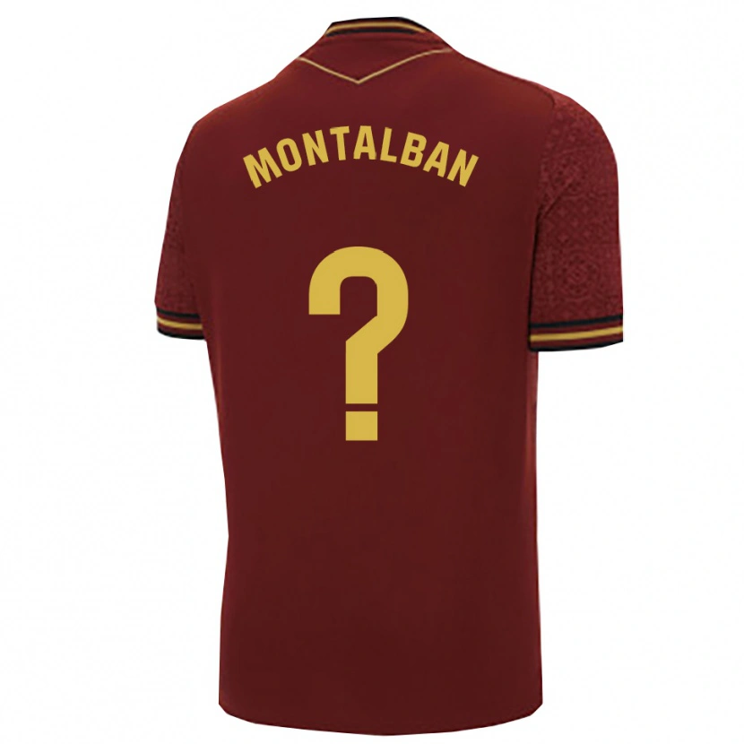 Danxen Heren Sergio Montalbán #0 Bordeaux Goud Uitshirt Uittenue 2025/26 T-Shirt België