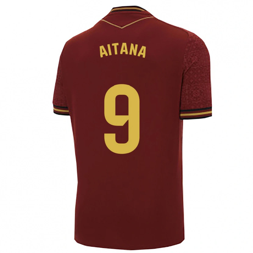 Danxen Heren Aitana Marchante Fernandez #9 Bordeaux Goud Uitshirt Uittenue 2025/26 T-Shirt België