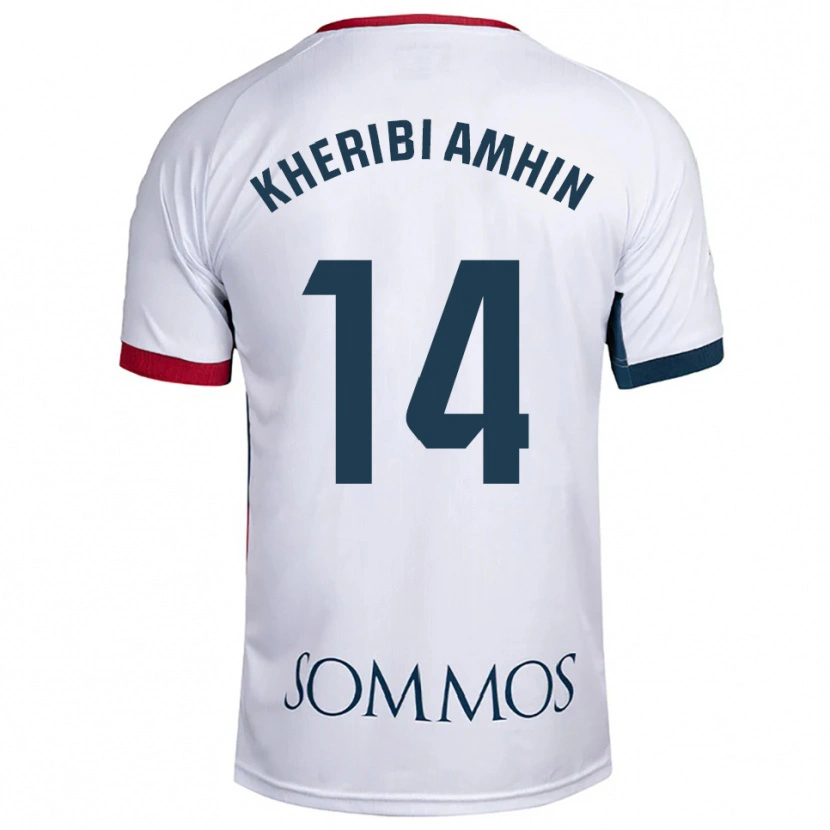 Danxen Heren Nabil Kheribi Amhin #14 Wit Rood Uitshirt Uittenue 2025/26 T-Shirt België