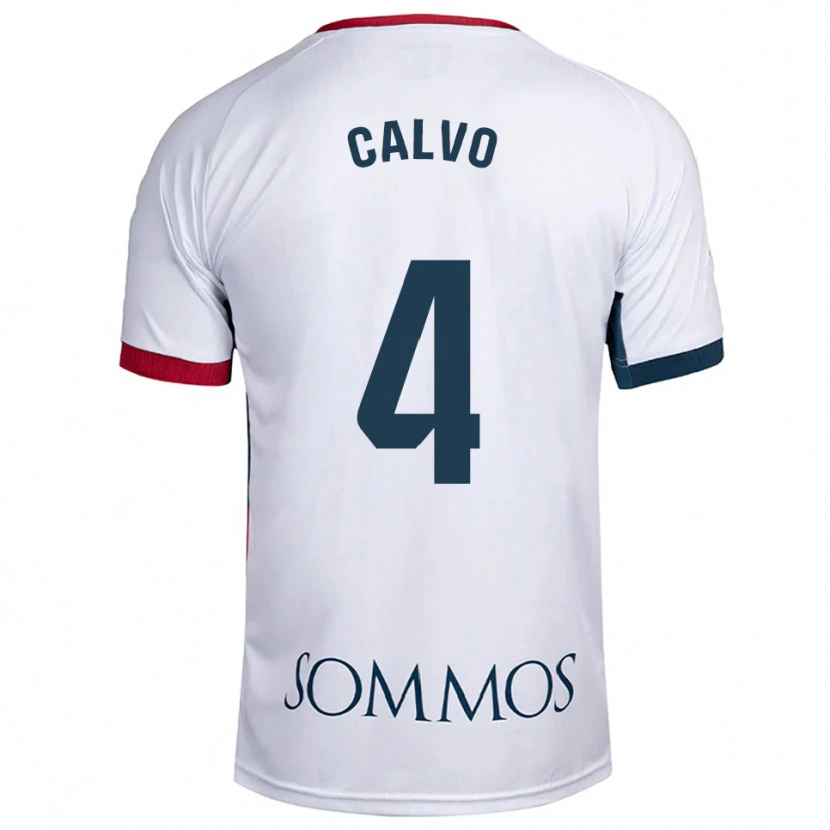 Danxen Heren Álex Calvo #4 Wit Rood Uitshirt Uittenue 2025/26 T-Shirt België