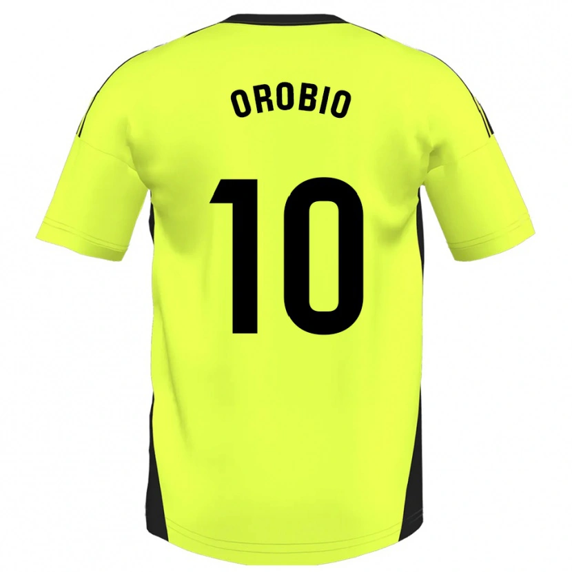 Danxen Heren Ekhiotz Orobio #10 Fluorescerend Geel Uitshirt Uittenue 2025/26 T-Shirt België