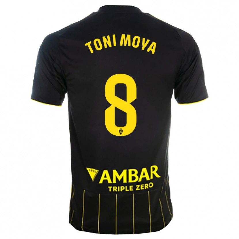 Danxen Heren Toni Moya #8 Zwart Geel Uitshirt Uittenue 2025/26 T-Shirt België