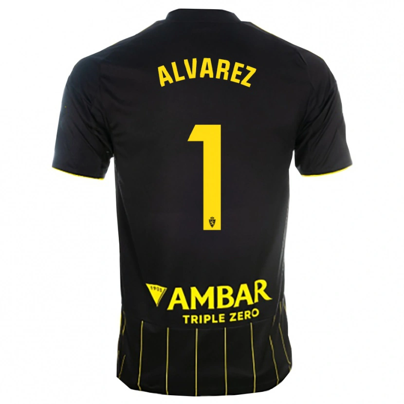 Danxen Heren Cristian Álvarez #1 Zwart Geel Uitshirt Uittenue 2025/26 T-Shirt België