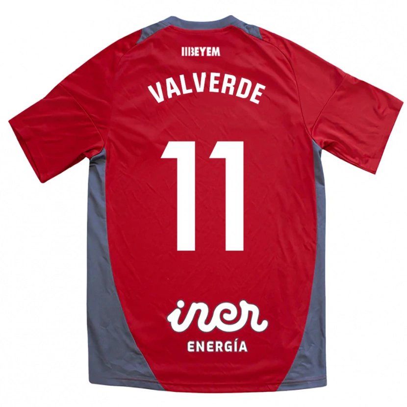 Danxen Heren Victor Valverde #11 Rood Grijs Uitshirt Uittenue 2025/26 T-Shirt België