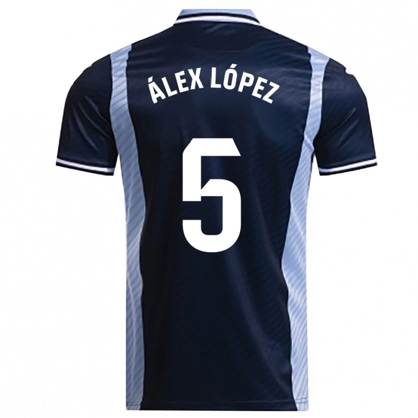 Danxen Heren Álex López #5 Marineblauw Hemelsblauw Uitshirt Uittenue 2025/26 T-Shirt België
