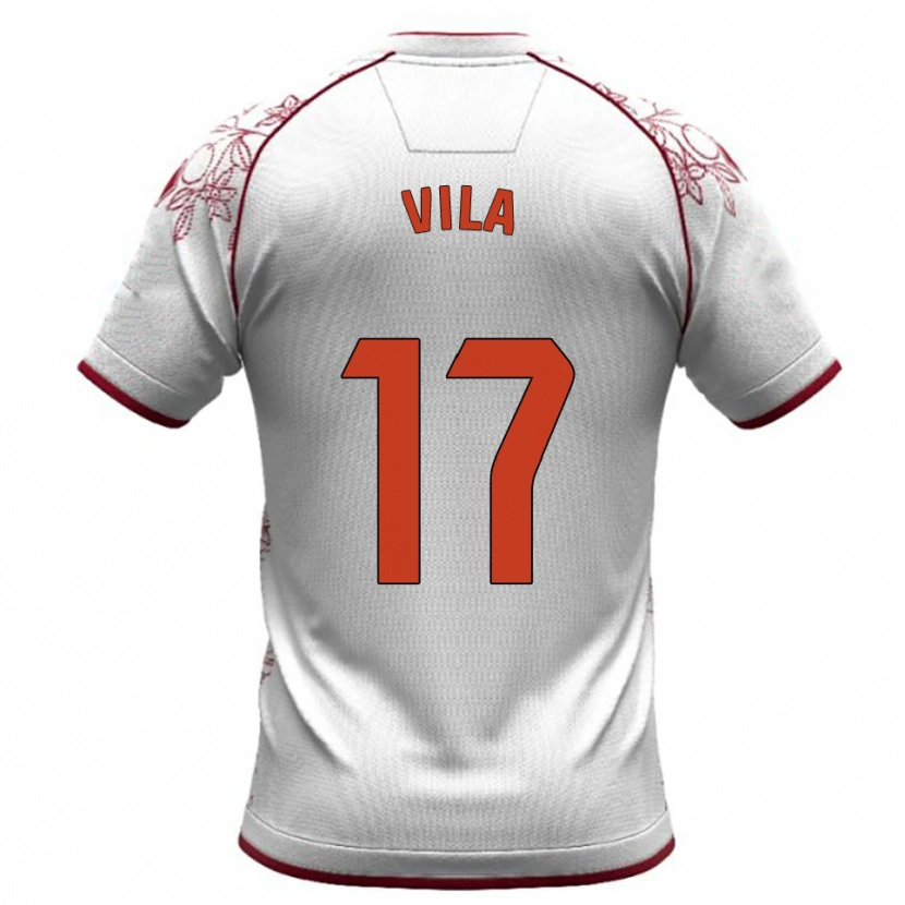 Danxen Heren Manu Vila #17 Wit Bordeau Uitshirt Uittenue 2025/26 T-Shirt België