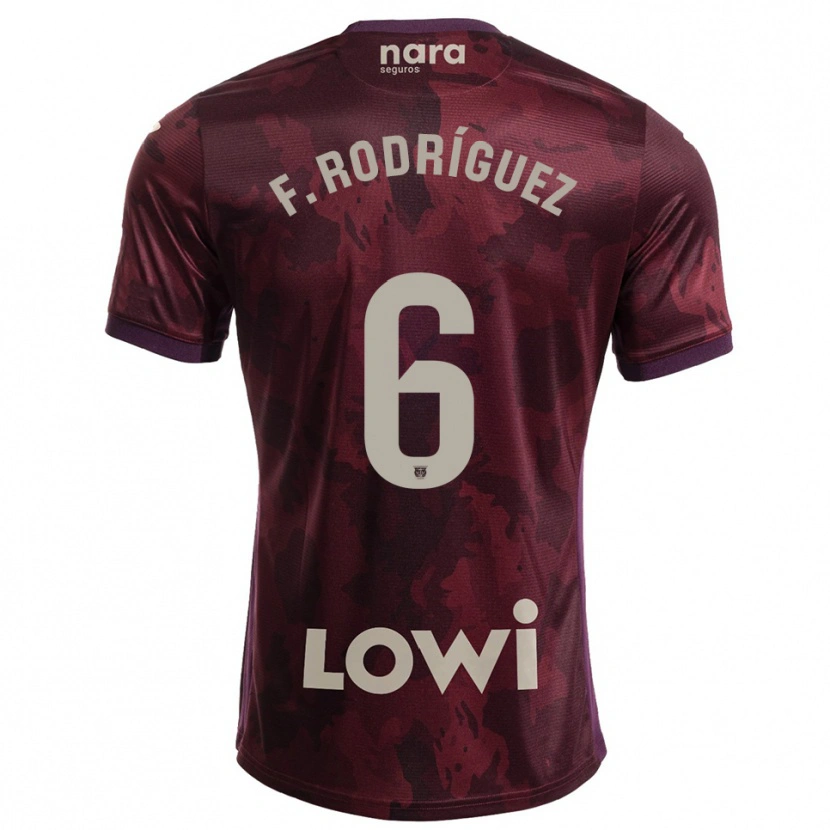 Danxen Heren Fer Rodríguez #6 Bordeaux Wit Uitshirt Uittenue 2025/26 T-Shirt België