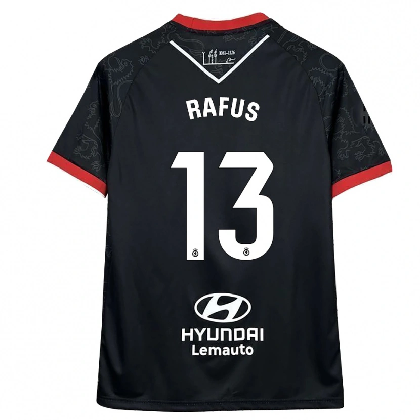 Danxen Heren Arnau Rafús #13 Zwart Rood Uitshirt Uittenue 2025/26 T-Shirt België