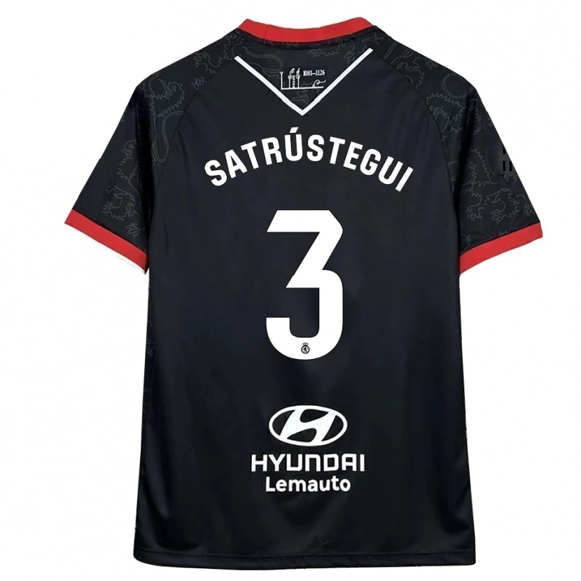 Danxen Heren Eneko Satrústegui #3 Zwart Rood Uitshirt Uittenue 2025/26 T-Shirt België