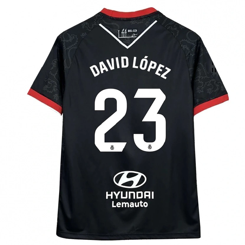 Danxen Heren David López #23 Zwart Rood Uitshirt Uittenue 2025/26 T-Shirt België
