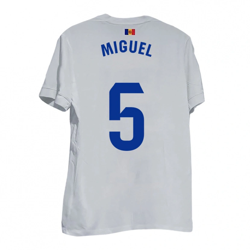 Danxen Heren Carlos Miguel #5 Wit Blauw Geel Uitshirt Uittenue 2025/26 T-Shirt België