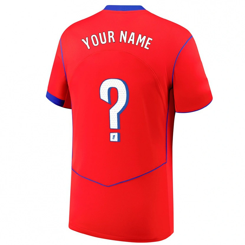 Danxen Heren Uw Naam #0 Rood Blauw Wit Thuisshirt Derde Tenue 2025/26 T-Shirt België